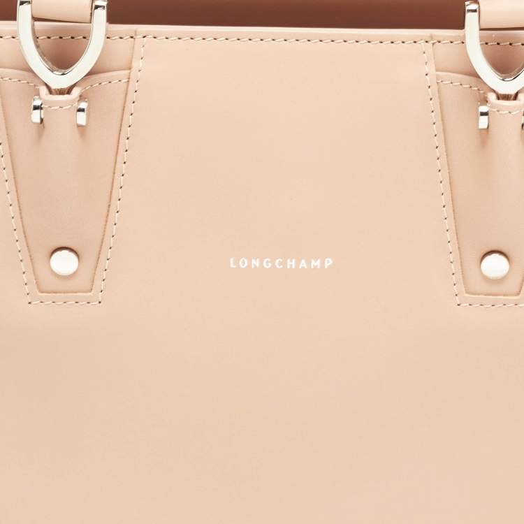 Pre Owned Longchamp Beige Leather Small Paris Premiere Tote