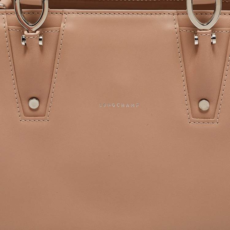 Pre Owned Longchamp Beige Leather Small Paris Premiere Tote