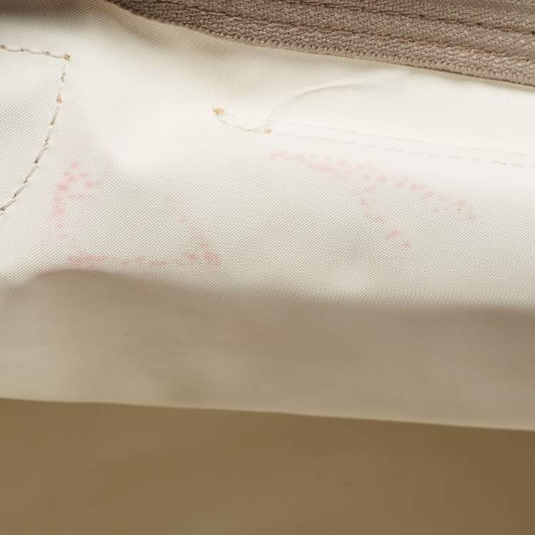 Pre Owned Longchamp Grey/Brown Nylon Large Le Pliage Tote