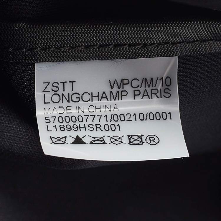 Pre Owned Longchamp Black Leather and Nylon Le Pliage Tote