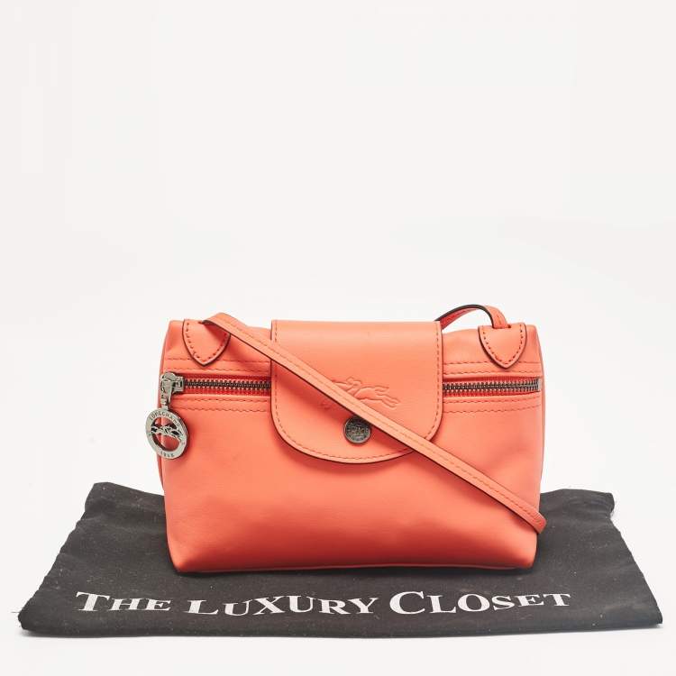 Pre Owned Longchamp Orange Leather Le Pliage Xtra Crossbody Bag