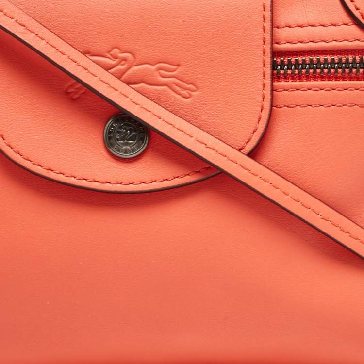 Pre Owned Longchamp Orange Leather Le Pliage Xtra Crossbody Bag