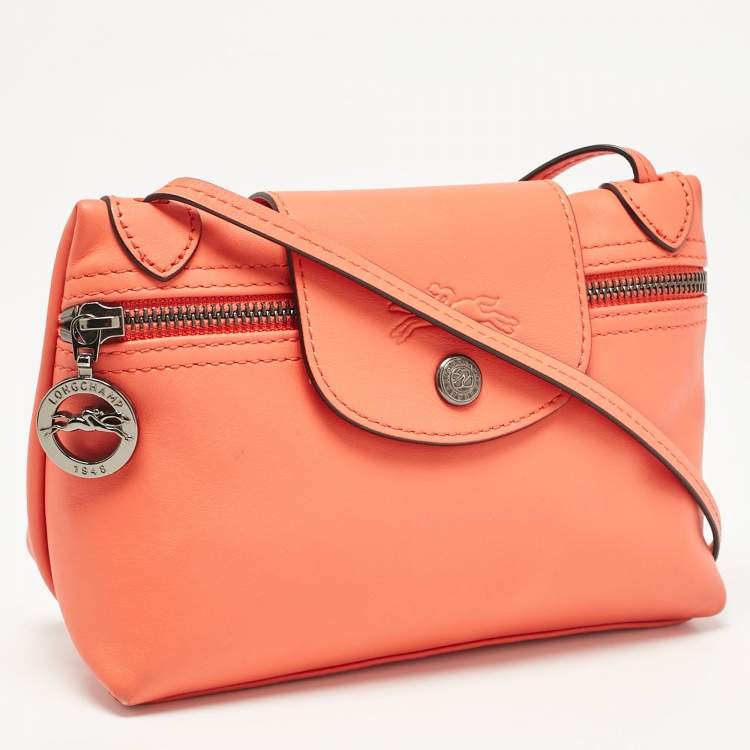Pre Owned Longchamp Orange Leather Le Pliage Xtra Crossbody Bag