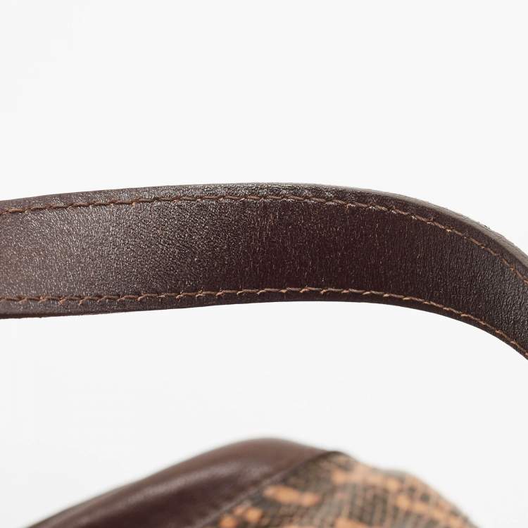 Pre Owned Longchamp Brown Python Embossed Leather Tote