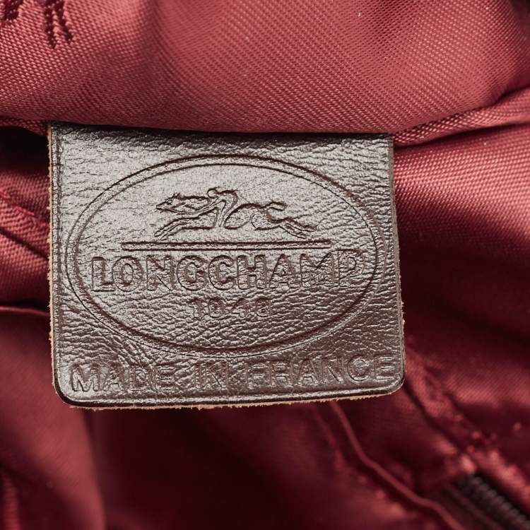 Pre Owned Longchamp Brown Python Embossed Leather Tote