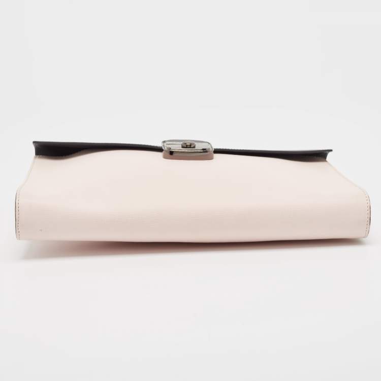 Pre Owned Longchamp Tricolor Leather Heritage Le Pliage Clutch