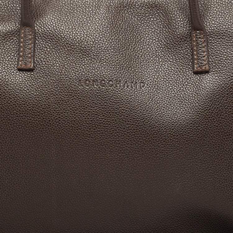 Pre Owned Longchamp Dark Brown Leather Small Le Foulonne Briefcase