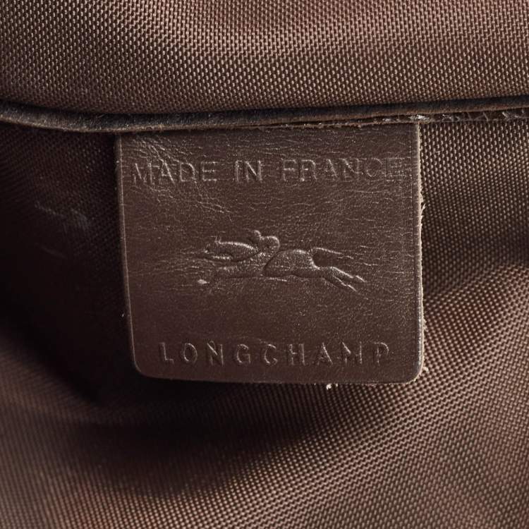 Pre Owned Longchamp Dark Brown Leather Small Le Foulonne Briefcase