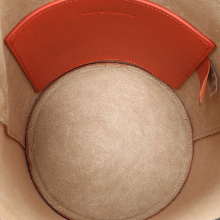 Pre Owned Longchamp Orange Épure Leather Bucket Bag