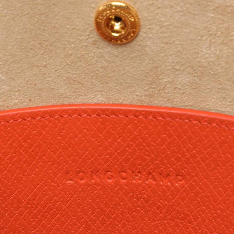 Pre Owned Longchamp Orange Épure Leather Bucket Bag