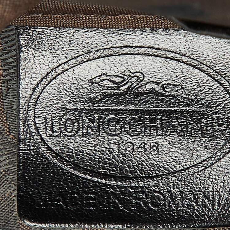 Pre Owned Longchamp Black Croc Embossed Leather Roseau Tote