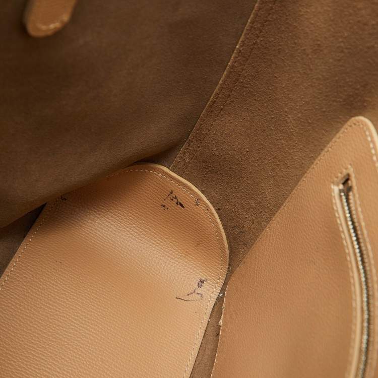 Pre Owned Longchamp Beige Leather Shop It Tote