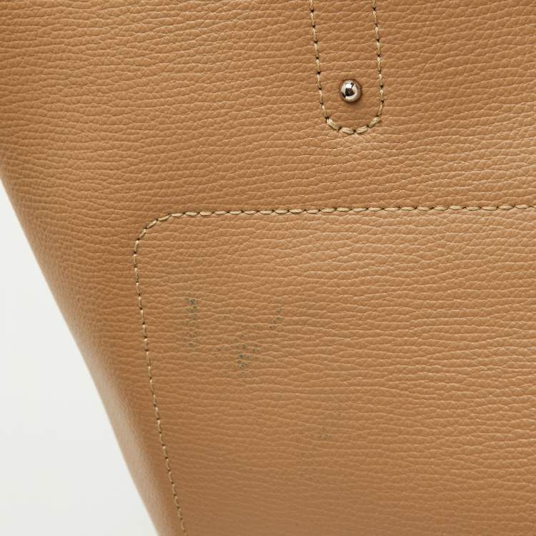 Pre Owned Longchamp Beige Leather Shop It Tote