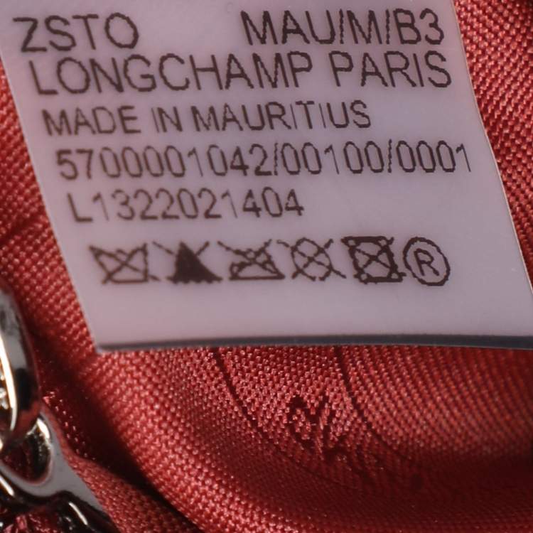 Pre Owned Longchamp Maroon Leather Le Foulonne Crossbody Flap Bag