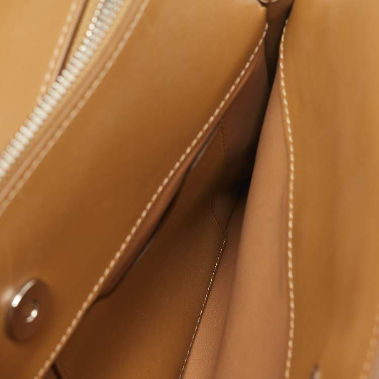 Pre Owned Longchamp Brown Leather Small Paris Premiere Tote