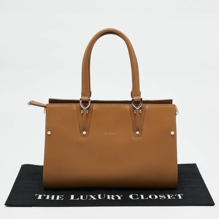 Pre Owned Longchamp Brown Leather Small Paris Premiere Tote