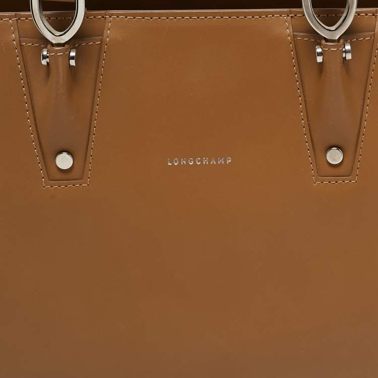 Pre Owned Longchamp Brown Leather Small Paris Premiere Tote