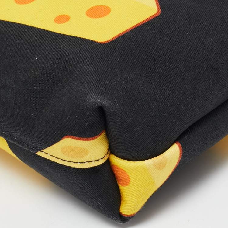 Pre Owned Longchamp x Mr Bags Black/Yellow Fabric Cheese Pochette