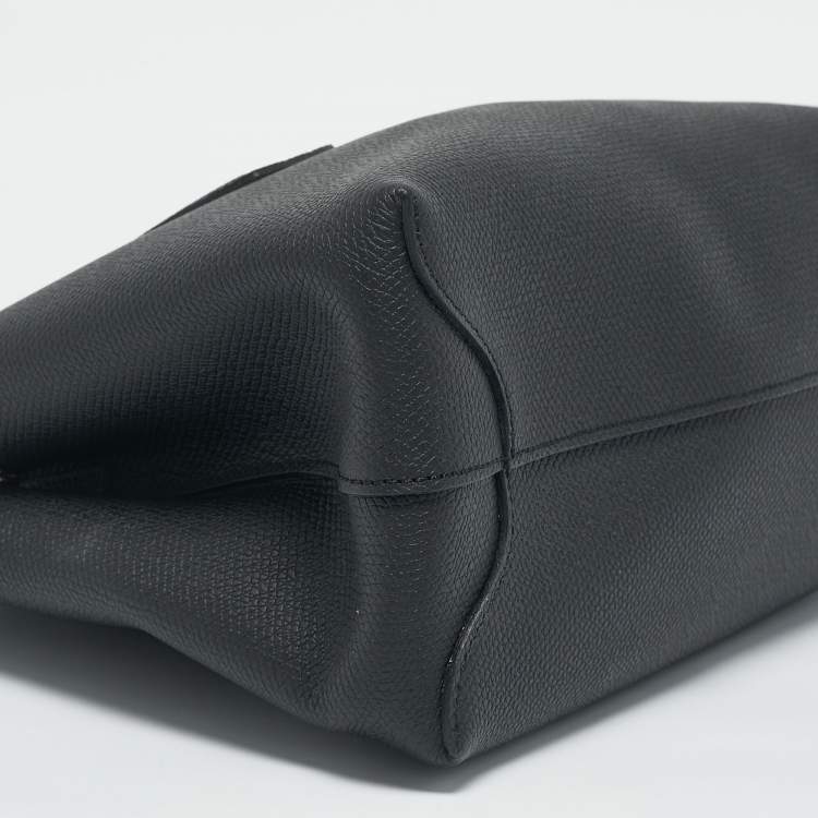 Pre Owned Longchamp Black Leather Roseau Tote