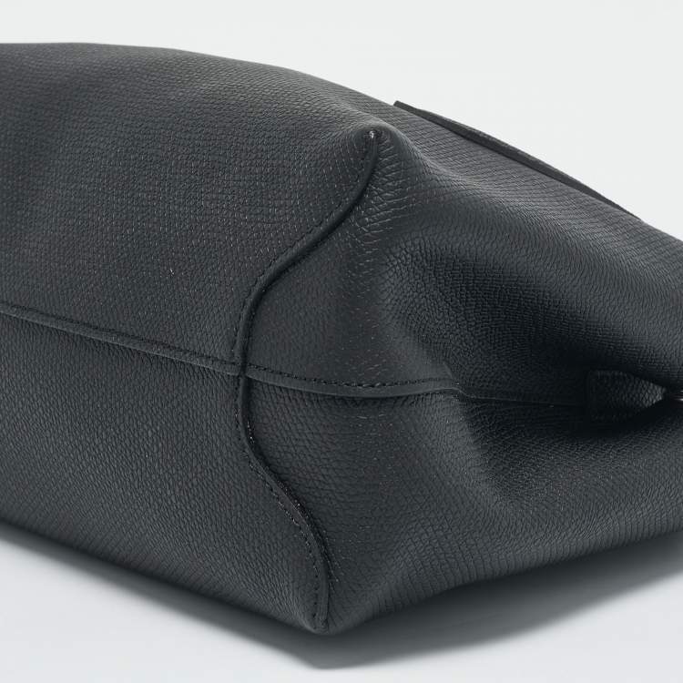 Pre Owned Longchamp Black Leather Roseau Tote