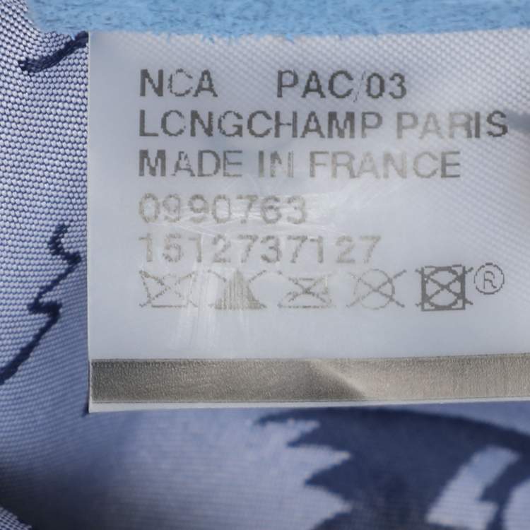 Pre Owned Longchamp Blue Leather Le Pliage Tote