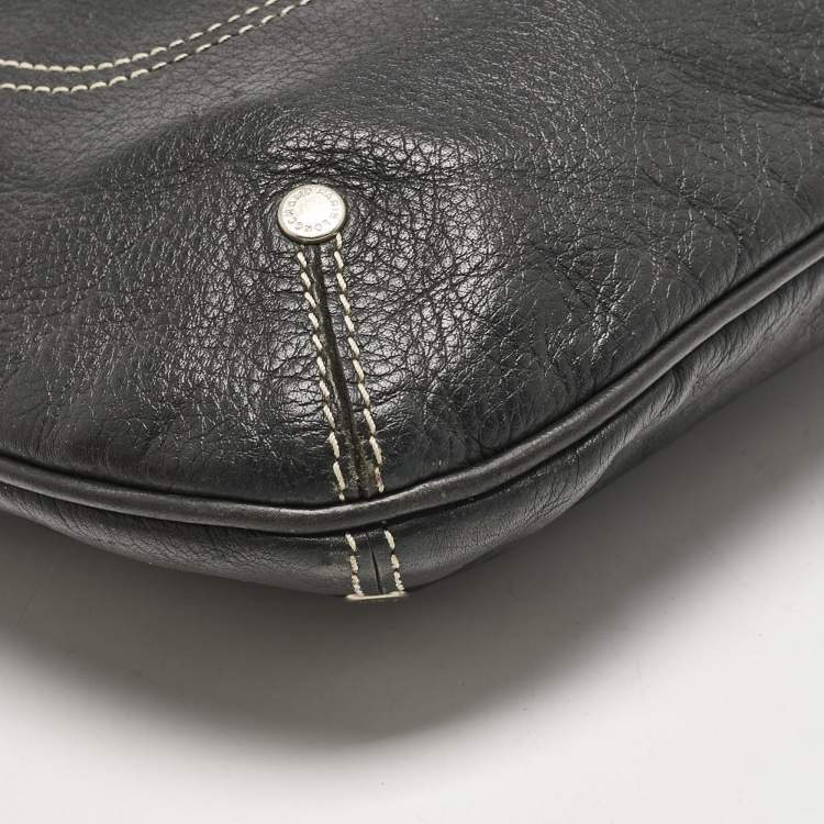 Pre Owned Longchamp Black Leather Crossbody Bag