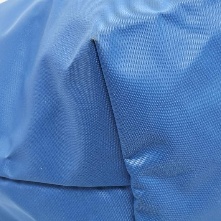 Pre Owned Longchamp Blue/Brown Nylon Large Le Pliage Tote