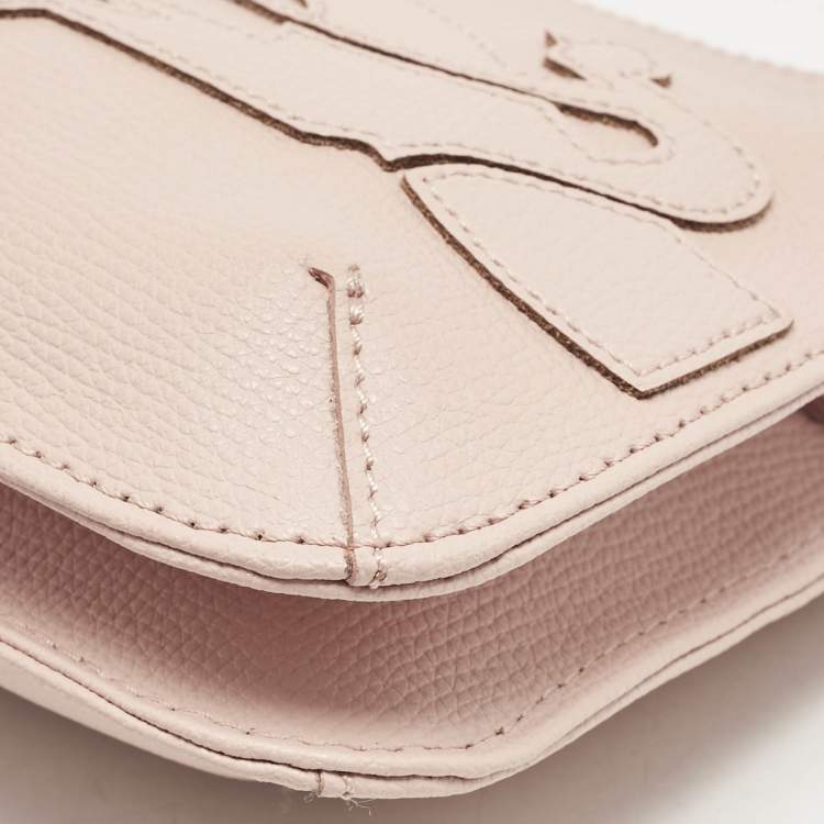 Pre Owned Longchamp Pink Leather Double Zip Crossbody Bag