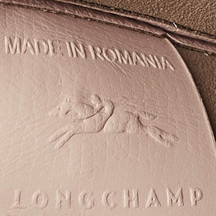 Pre Owned Longchamp Pink Leather Double Zip Crossbody Bag