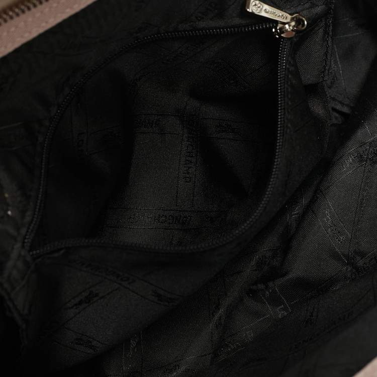Pre Owned Longchamp Pink Leather Patch Le Pliage Tote