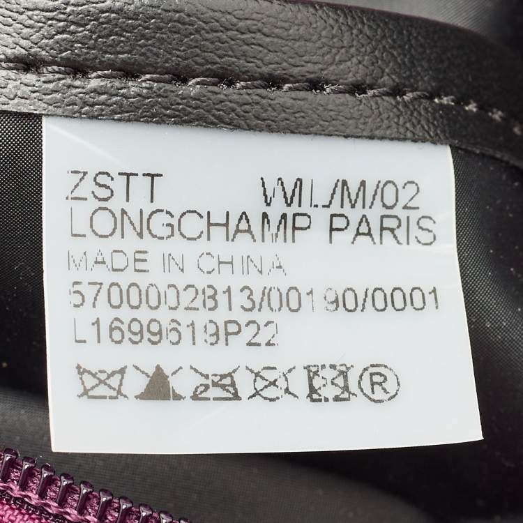 Pre Owned Longchamp Purple Leather and Nylon Flap Backpack