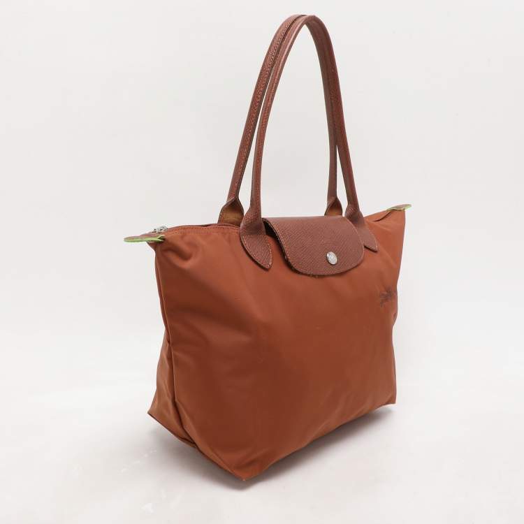 Pre Owned Longchamp Brown Nylon Le Pliage M Tote