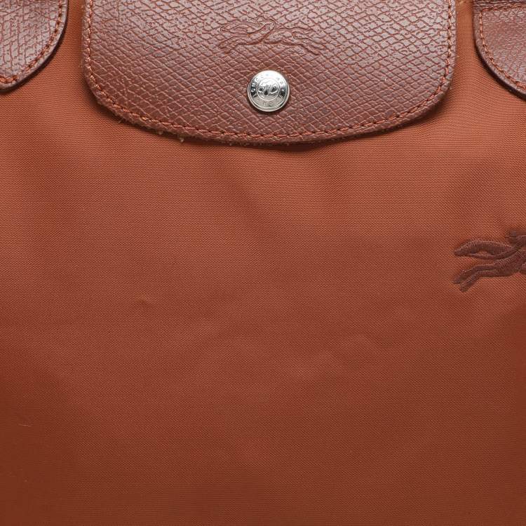 Pre Owned Longchamp Brown Nylon Le Pliage M Tote