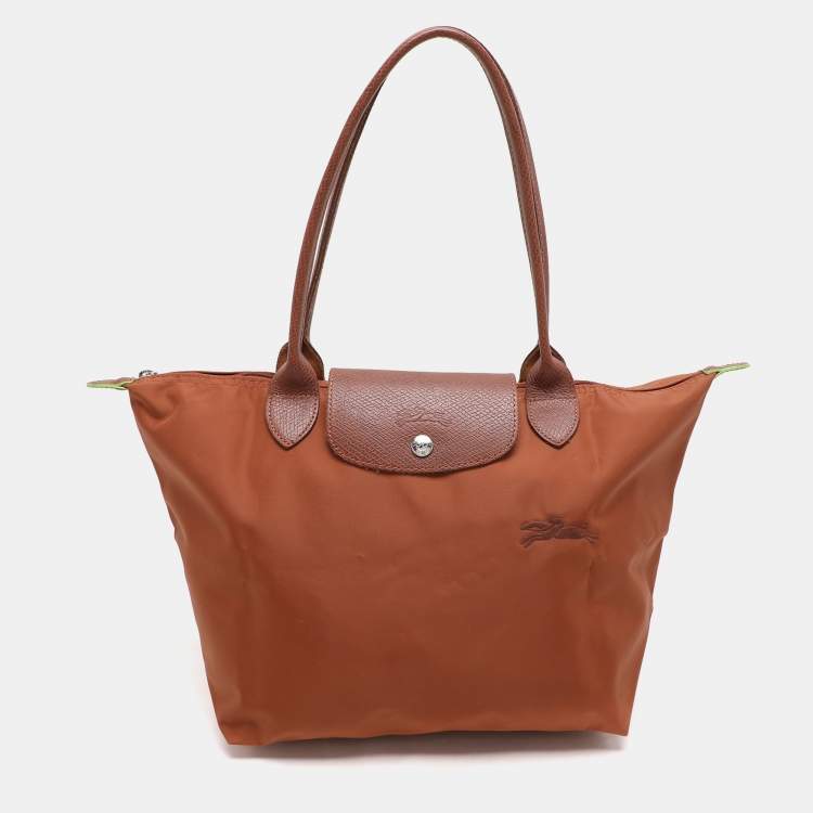Pre Owned Longchamp Brown Nylon Le Pliage M Tote