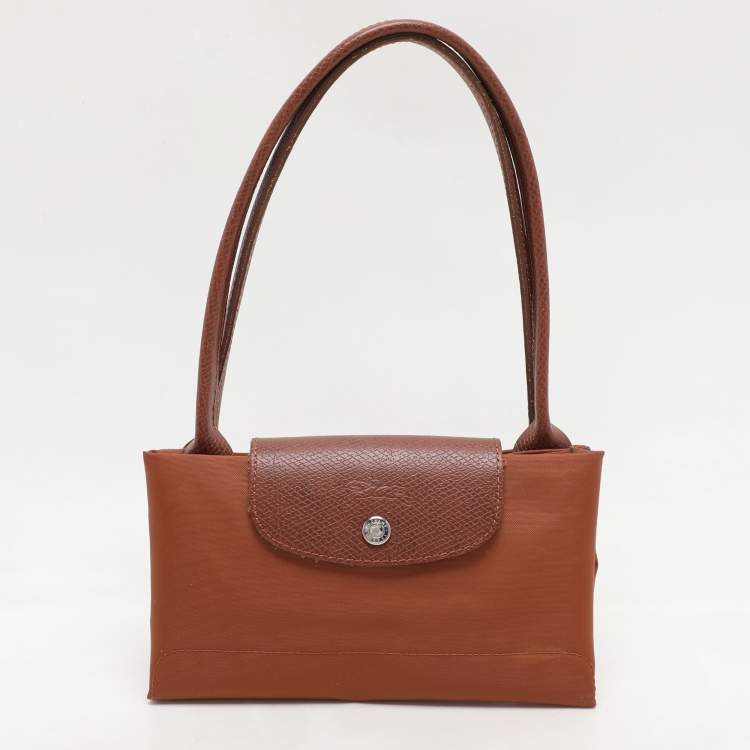 Pre Owned Longchamp Brown Nylon Le Pliage M Tote