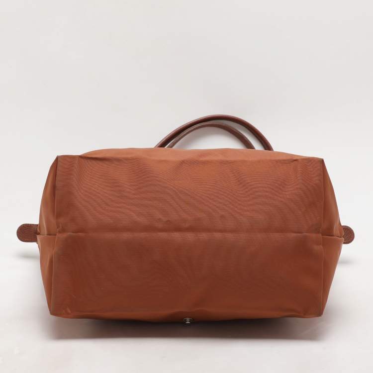 Pre Owned Longchamp Brown Nylon Le Pliage M Tote