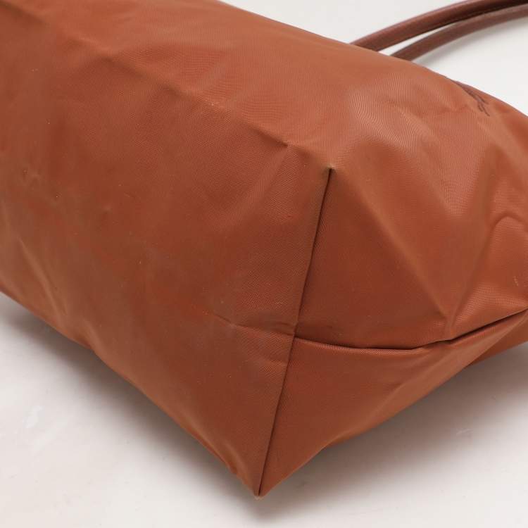 Pre Owned Longchamp Brown Nylon Le Pliage M Tote