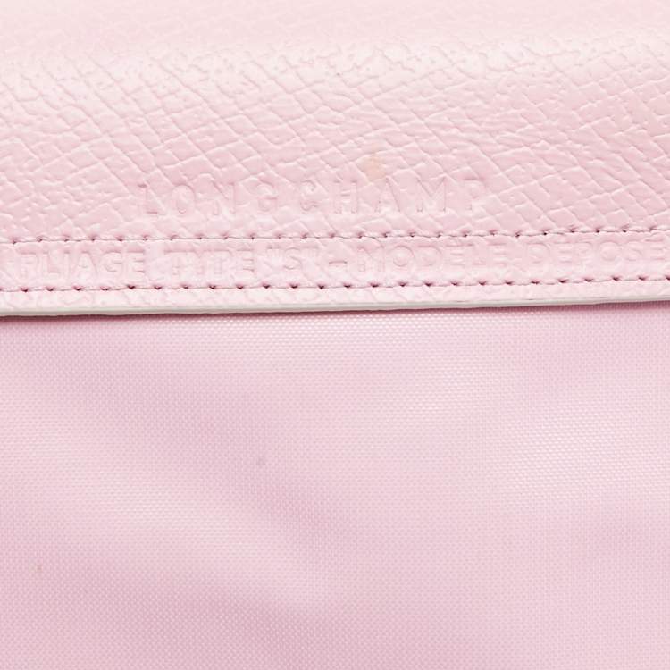 Pre Owned Longchamp Pink Canvas and Leather Small Le Pliage Tote