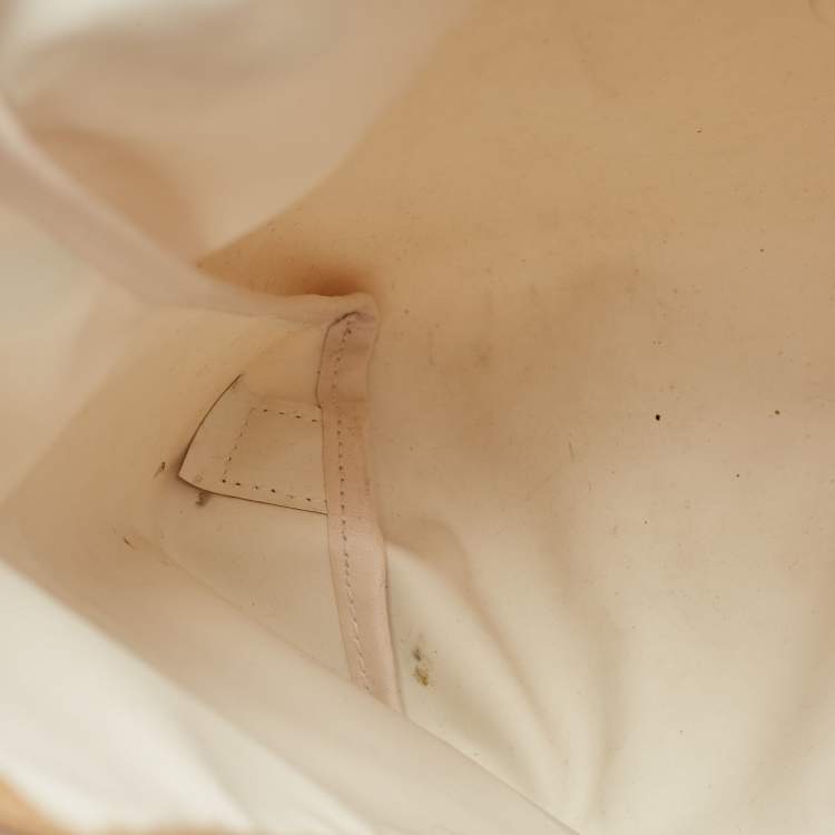 Pre Owned Longchamp Beige/Brown Nylon and Leather Le Pliage Backpack