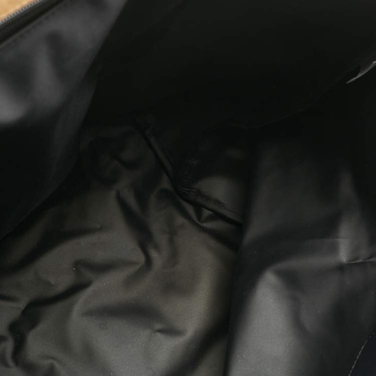 Pre Owned Longchamp Black/Brown Nylon Large Le Pliage Tote