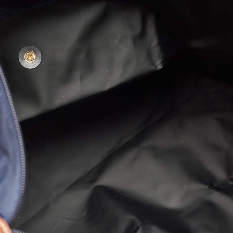 Pre Owned Longchamp Navy Blue Nylon Large Le Pliage Tote