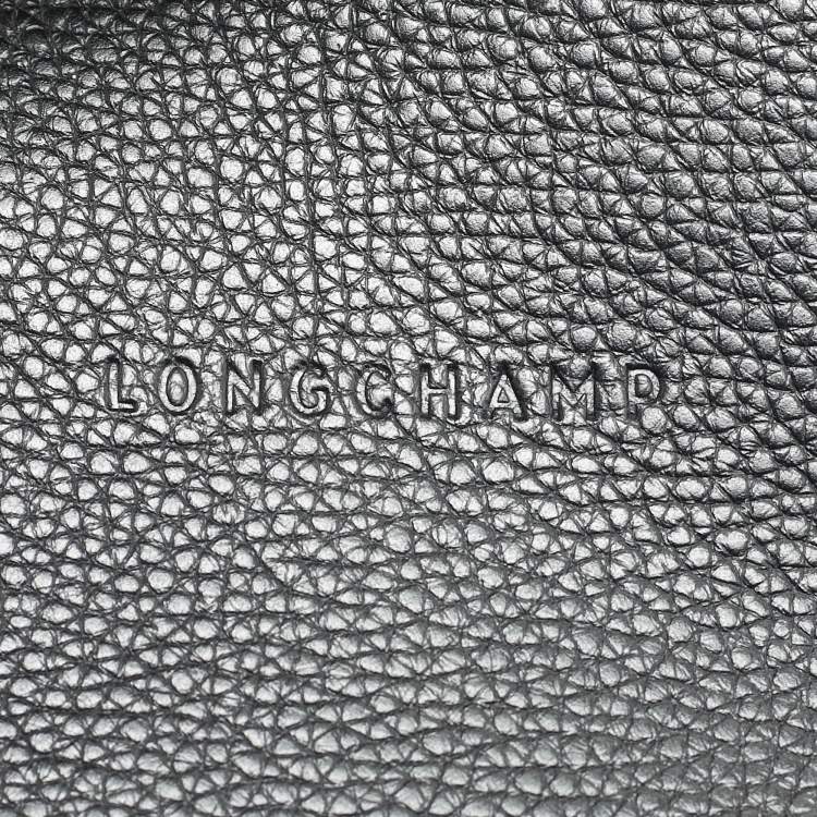 Pre Owned Longchamp Black Leather Le Roseau Essential Hobo
