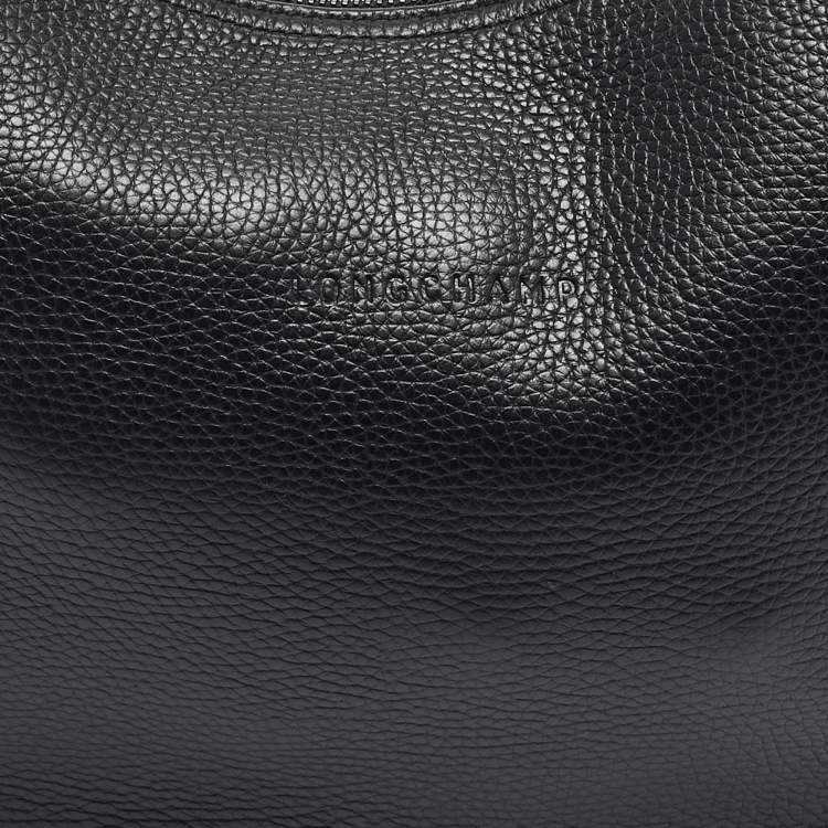 Pre Owned Longchamp Black Leather Le Roseau Essential Hobo