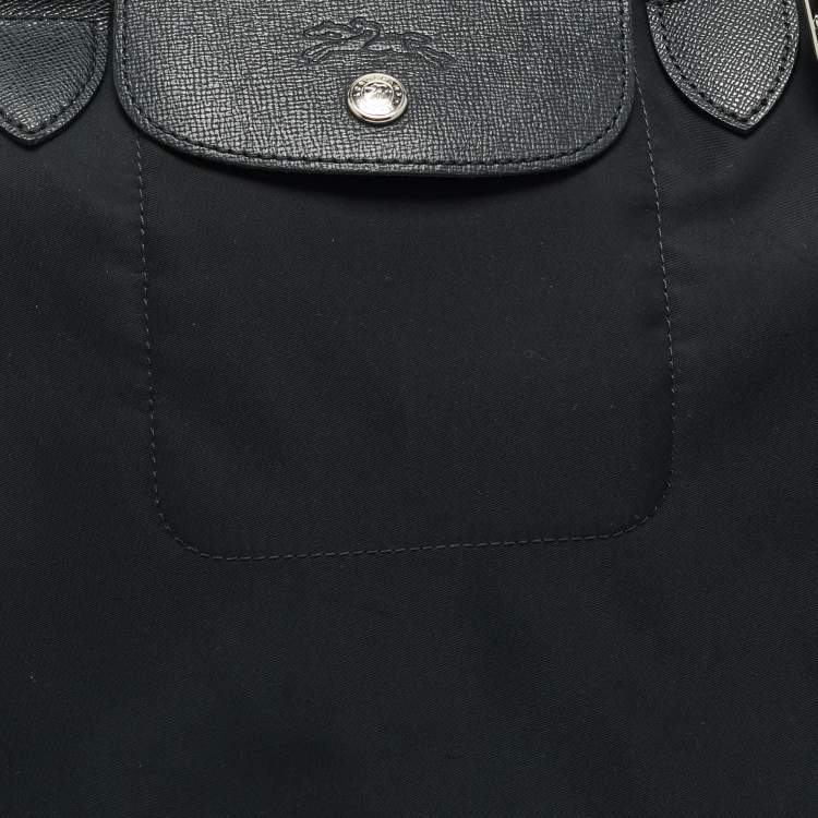 Pre Owned Longchamp Black Nylon Medium Neo Le Pliage Tote