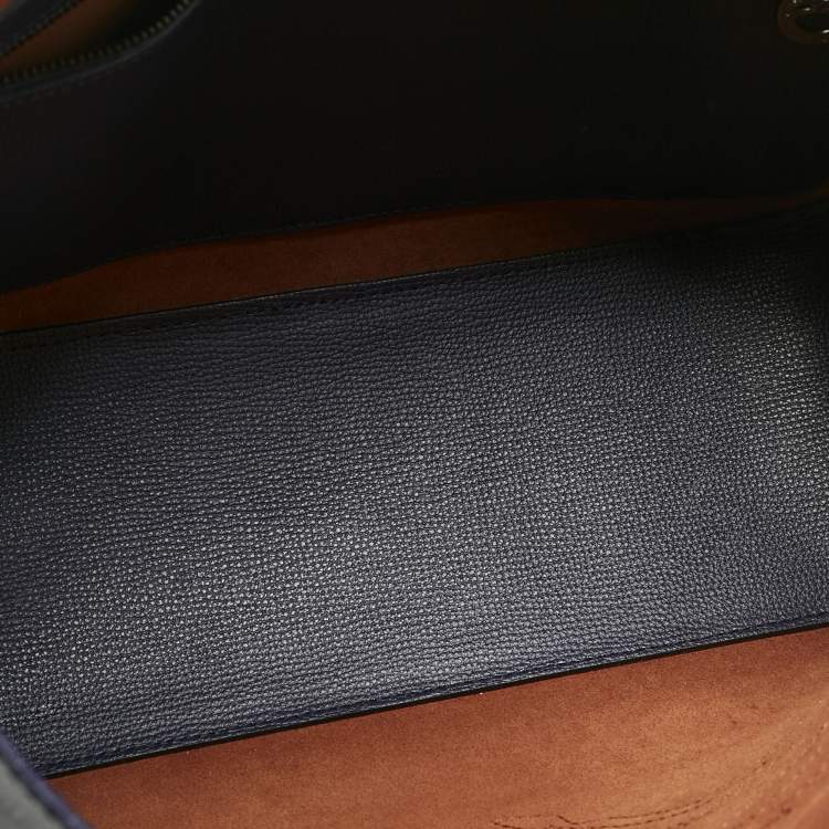 Pre Owned Longchamp Navy Blue Leather Shop it Shopper Tote