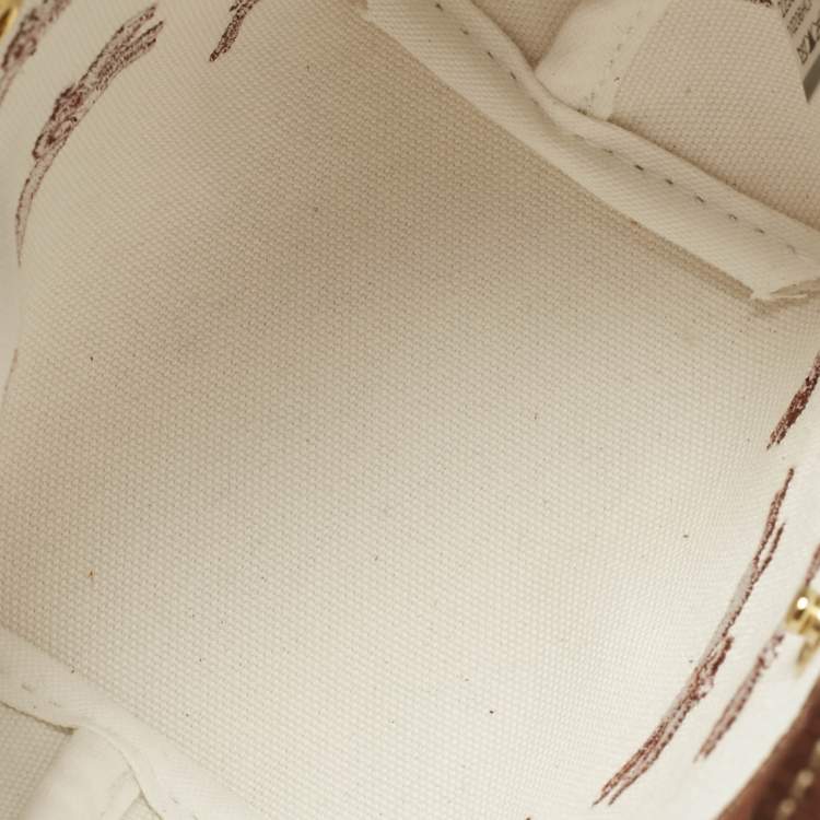 Pre Owned Longchamp Brown/Natural Raffia XS Le Panier Pliage Basket Tote