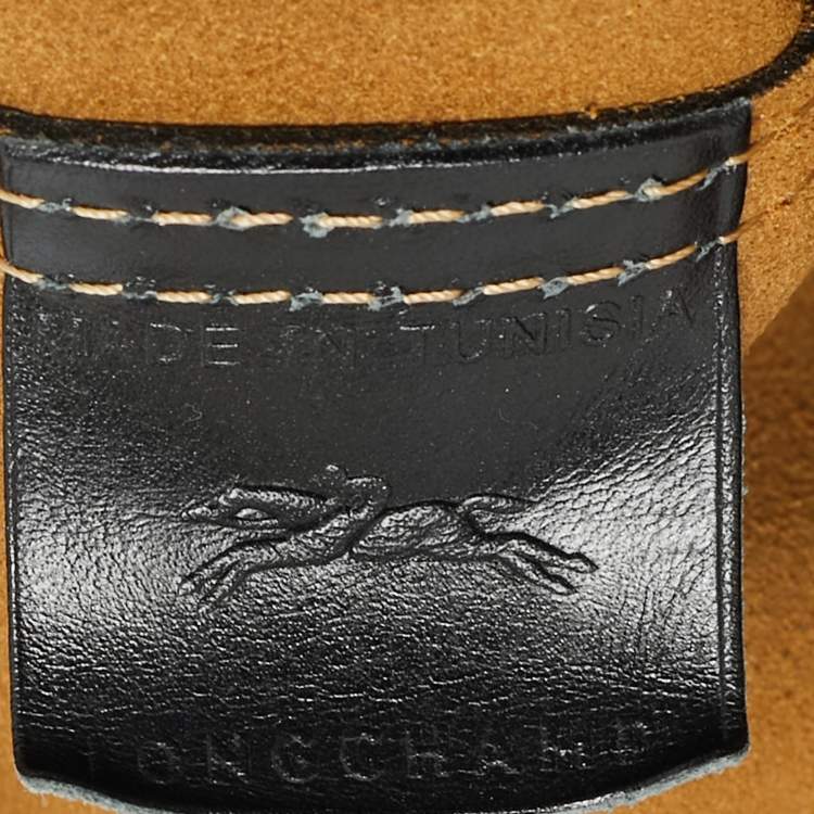 Pre Owned Longchamp Black Leather Shop it Shopper Tote