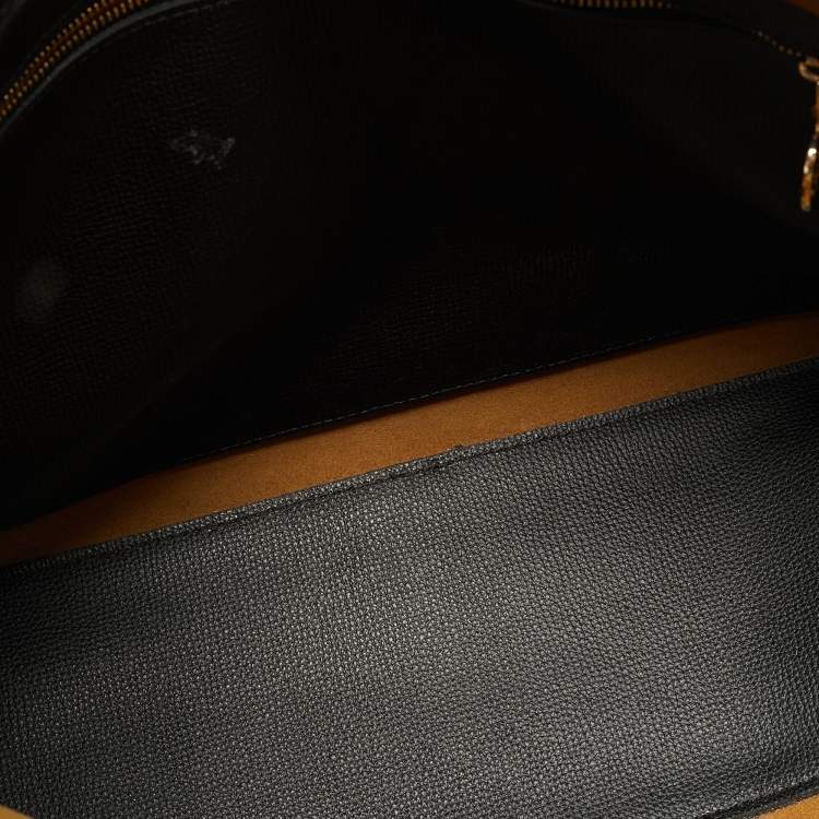 Pre Owned Longchamp Black Leather Shop it Shopper Tote