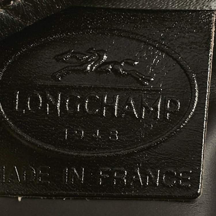 Pre Owned Longchamp Cacao Brown Nylon and Croc Embossed Leather Shoulder Bag