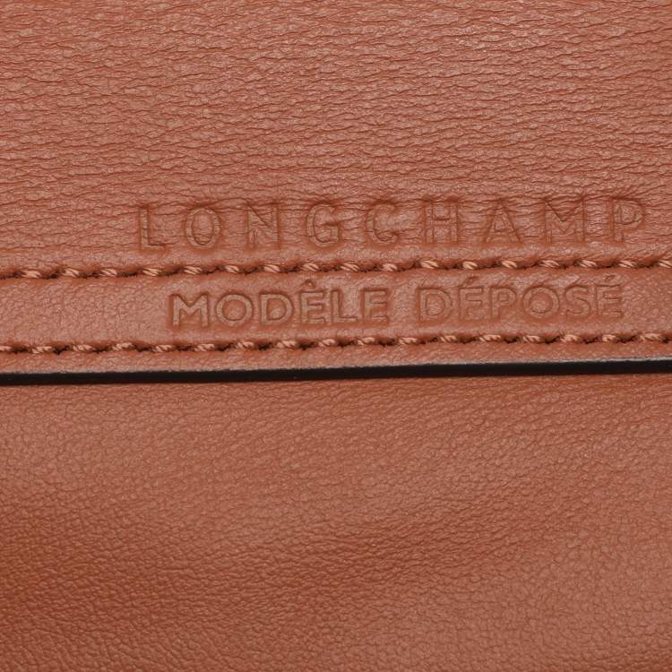 Pre Owned Longchamp Brown Leather Le Pliage Cuir Tote